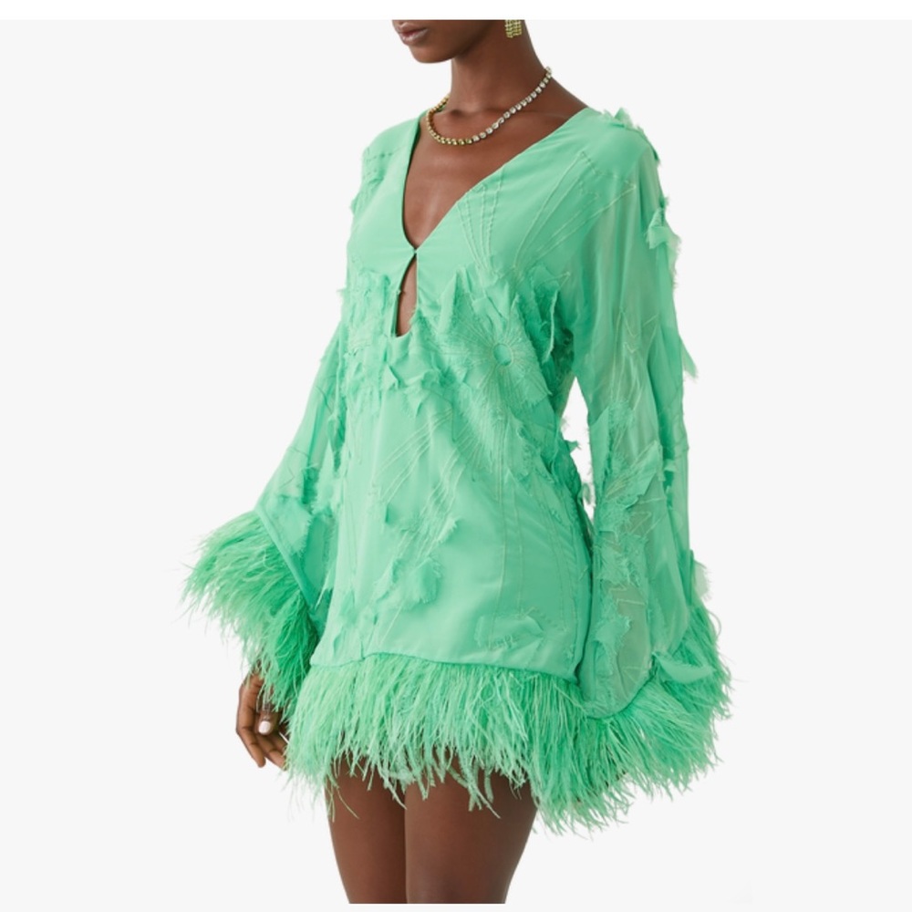 Alexis Gracelle fur trim mini dress. Size medium . New without tags.